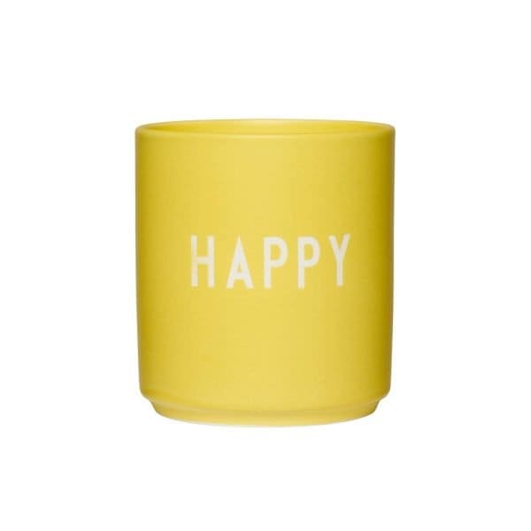 Design Letters Yellow Happy Favourite Cup - Fashion Colour Collection