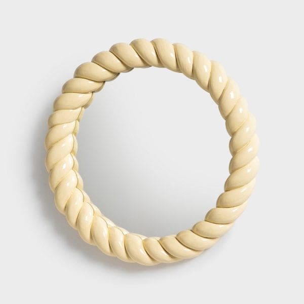 Klevering Yellow Braid Round Mirror
