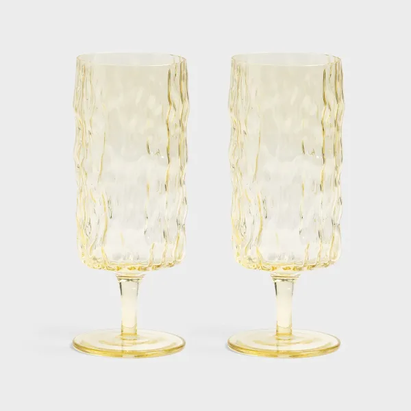 Klevering Yellow Flute Trunk Glasses Set (2 pieces)