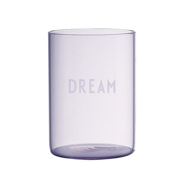 Design Letters Transparent Dream Drinking Glass