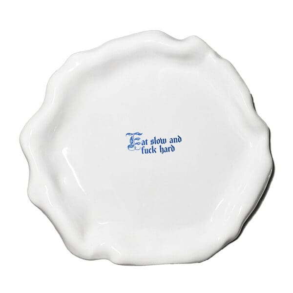 Incartato White Dinner Plate – Eat Slow And Fuck Hard